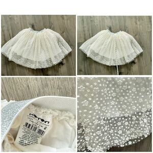 White Tulle Skirt with Floral Details